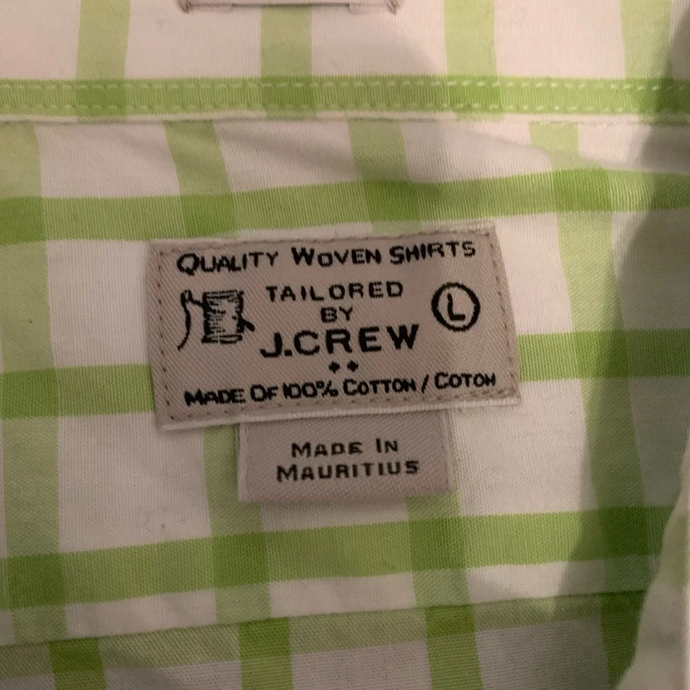 J.Crew Quality Woven Shirt Mens L Green